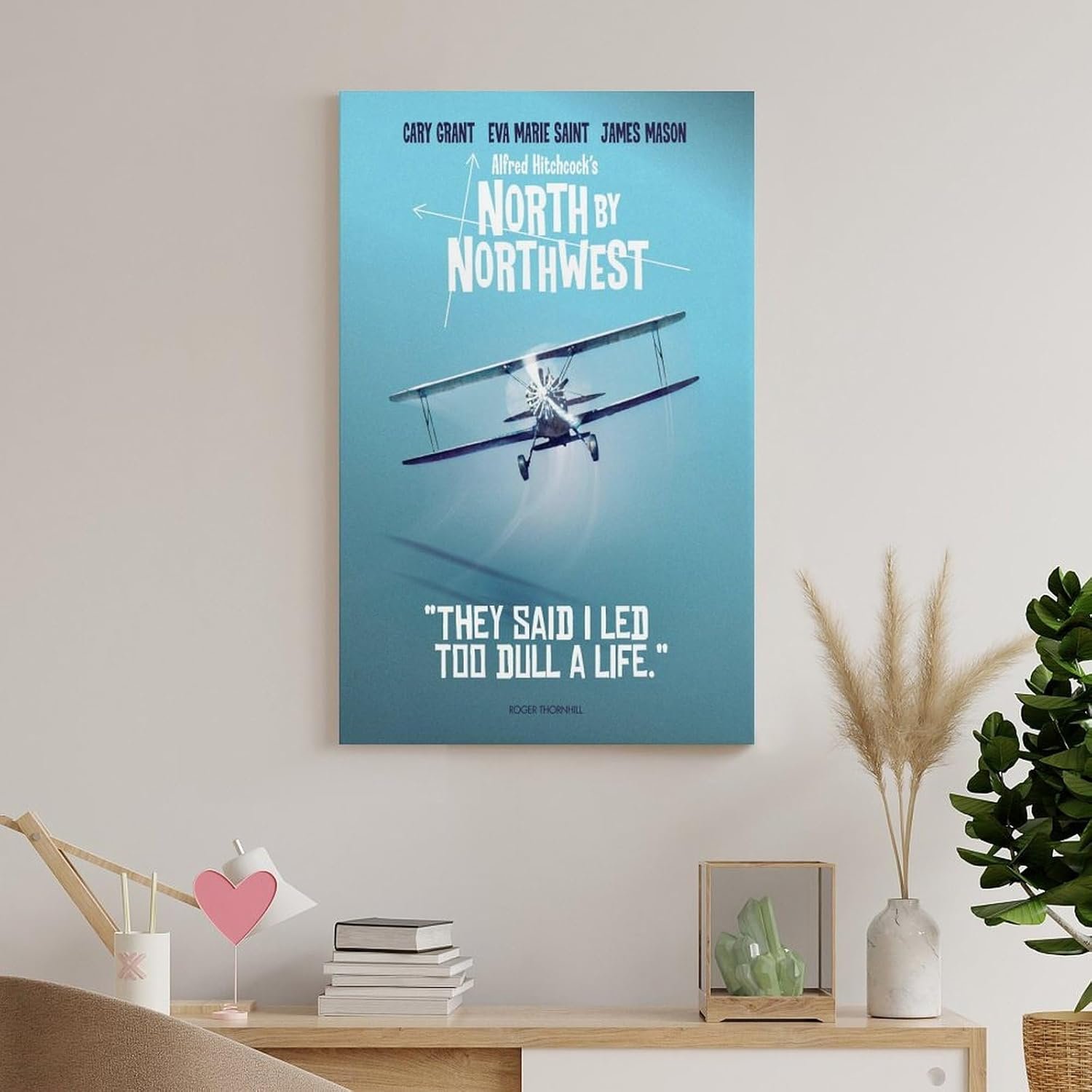 Room Aesthetic Poster Classic Movie North by Northwest Movie Posters Cool Artwork Wall Art Home Decor Gift Ideas Poster Decorative Painting Canvas Wall Art Living Room Posters...