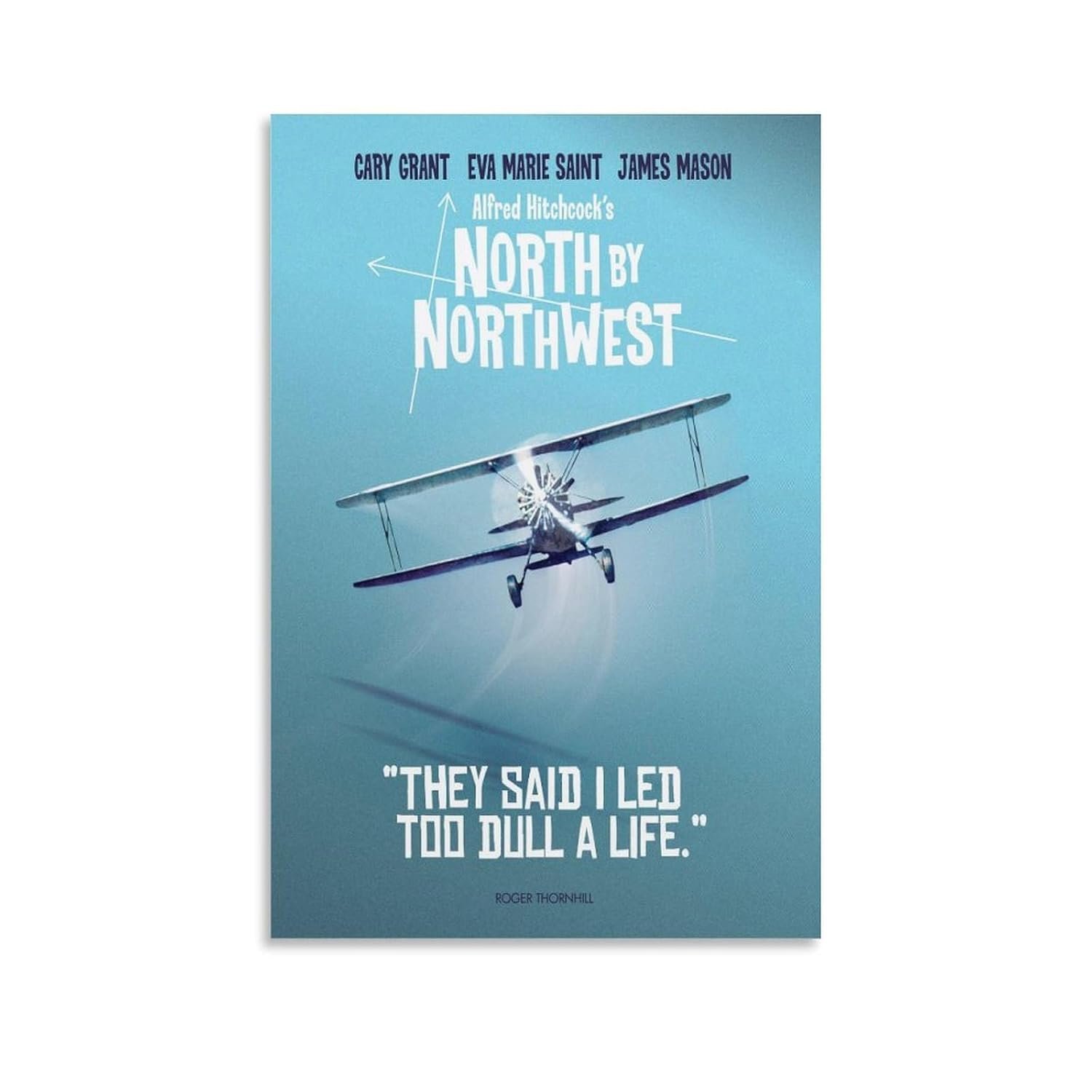 Room Aesthetic Poster Classic Movie North by Northwest Movie Posters Cool Artwork Wall Art Home Decor Gift Ideas Poster Decorative Painting Canvas Wall Art Living Room Posters...
