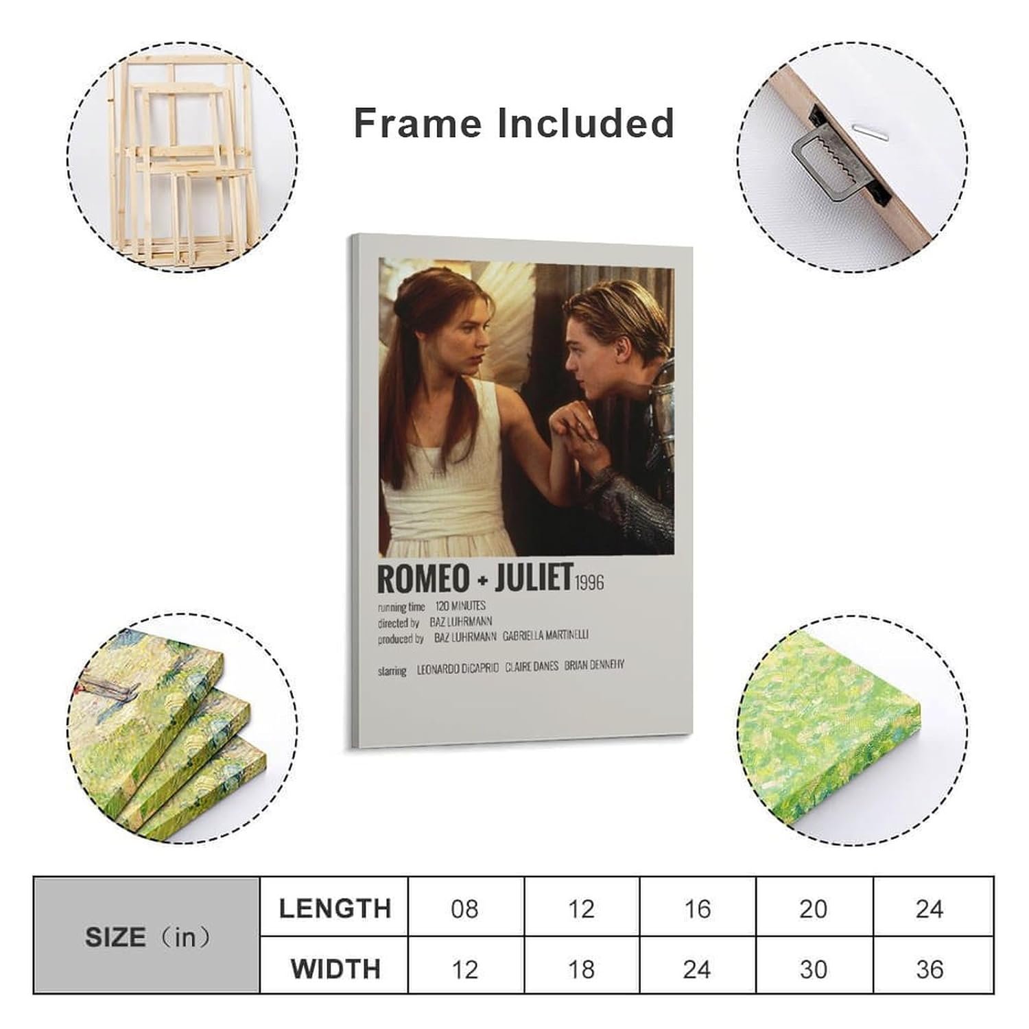 Room Aesthetic Poster Classic Movie Romeo Juliet Movie Posters Cool Artwork Wall Art Home Decor Gift Ideas Poster Decorative Painting Canvas Wall Art Living Room Posters Bedroom...