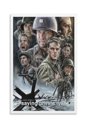 Room Aesthetic Poster Classic Movie Saving Private Ryan Movie Posters Cool Artwork Wall Art Home Decor Gift Ideas Poster Decorative Painting Canvas Wall Art Living Room Posters...