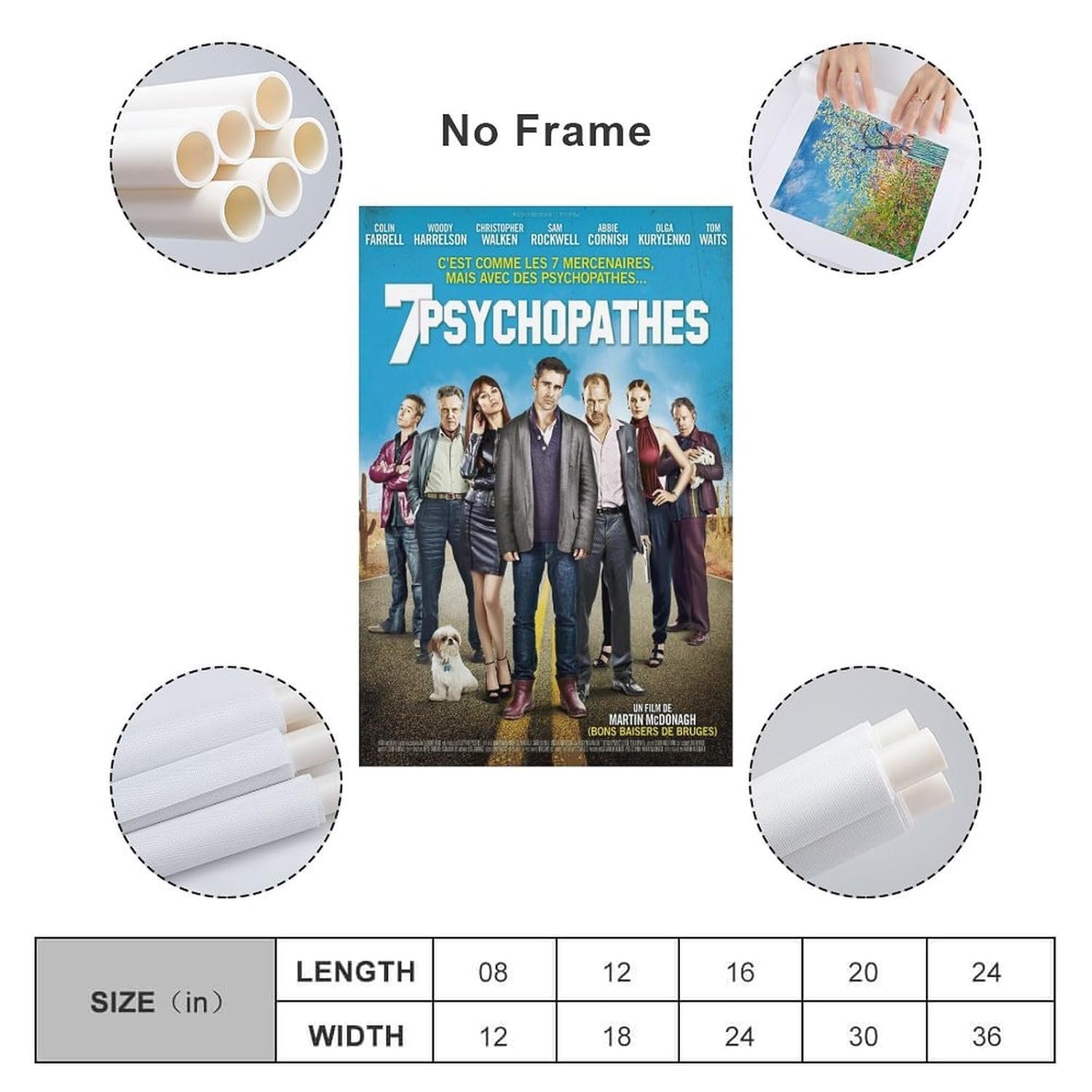 Room Aesthetic Poster Classic Movie Seven Psychopaths Movie Posters Cool Artwork Wall Art Home Decor Gift Ideas Canvas Art Poster And Wall Art Picture Print Modern Family...