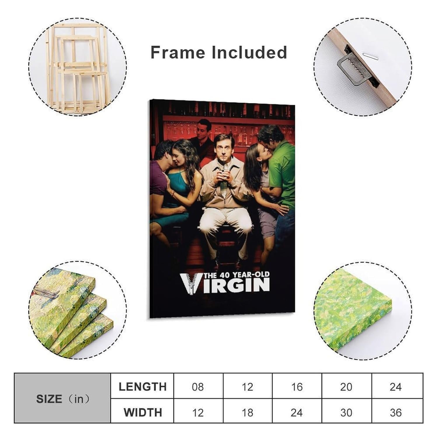 Room Aesthetic Poster Classic Movie The 40 Year Old Virgin Movie Posters Cool Artwork Wall Art Home Decor Gift Ideas Poster Decorative Painting Canvas Wall Art Living Room...