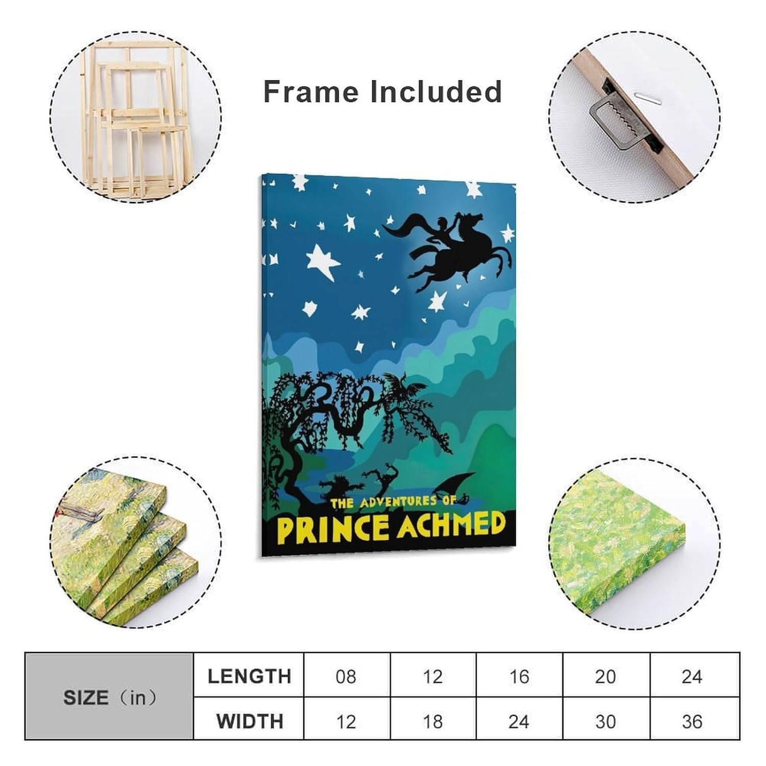 Room Aesthetic Poster Classic Movie The Adventures of Prince Achmed Movie Posters Cool Artwork Wall Art Home Decor Gift Ideas Canvas Art Poster And Wall Art Picture Print Modern...