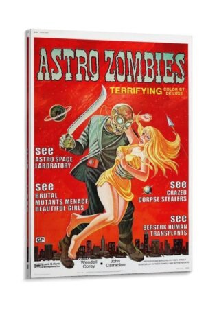 Room Aesthetic Poster Classic Movie The Astro-Zombies Movie Posters Cool Artwork Wall Art Home Decor Gift Ideas Poster Decorative Painting Canvas Wall Art Living Room Posters...