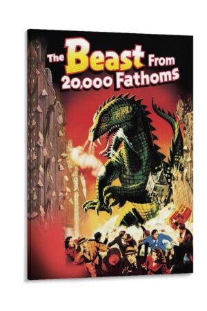 Room Aesthetic Poster Classic Movie The Beast from 20000 Fathoms Movie Posters Cool Artwork Wall Art Home Decor Gift Ideas Poster Decorative Painting Canvas Wall Art Living Room...