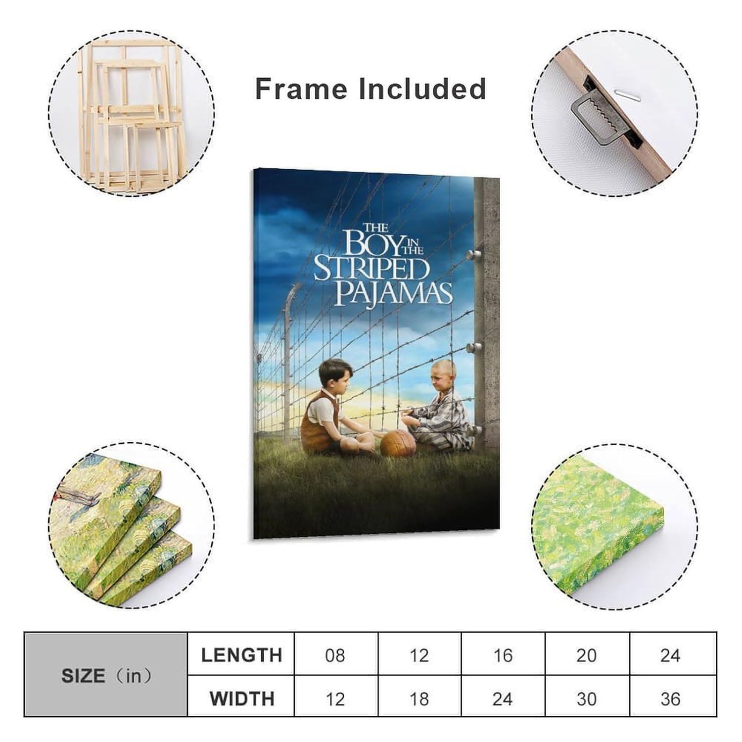Room Aesthetic Poster Classic Movie The Boy in The Striped Pyjamas Movie Posters Cool Artwork Wall Art Home Decor Gift Ideas Poster Decorative Painting Canvas Wall Art Living...