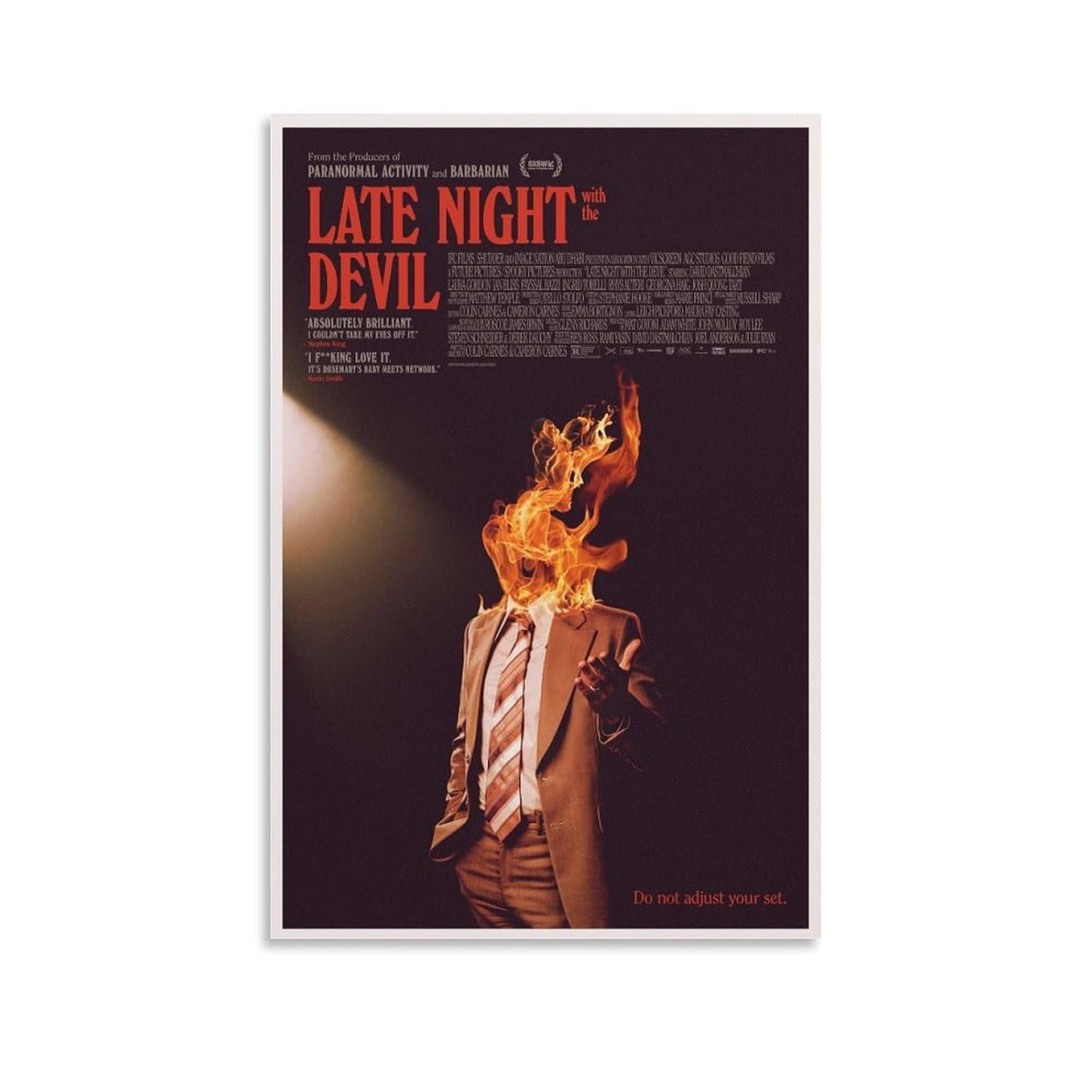 Room Decor Posters Late Night with The Devil Movie Poster Room Aesthetic Posters Cool Artwork Wall Art Home Decor Gift Ideas Poster Decorative Painting Canvas Wall Art Living...