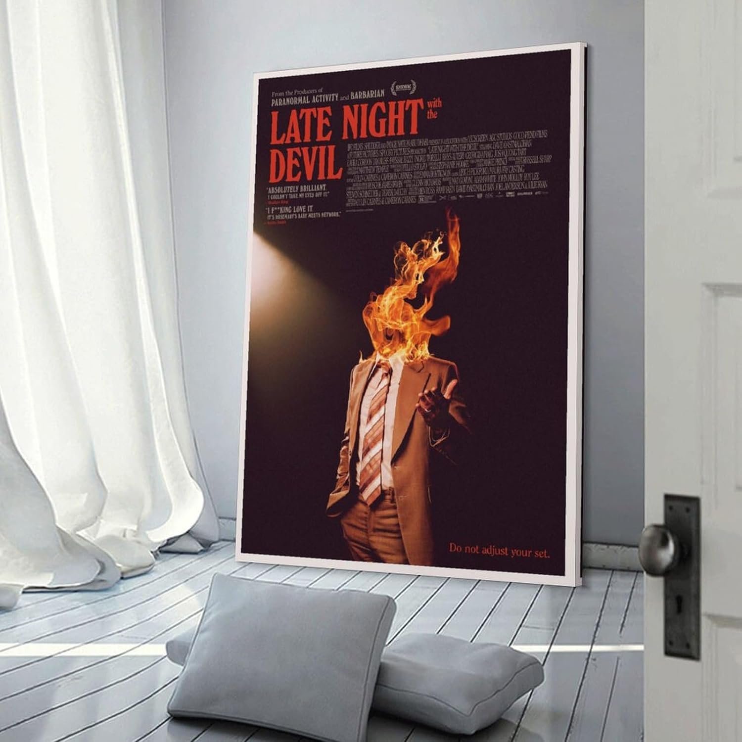 Room Decor Posters Late Night with The Devil Movie Poster Room Aesthetic Posters Cool Artwork Wall Art Home Decor Gift Ideas Poster Decorative Painting Canvas Wall Art Living...