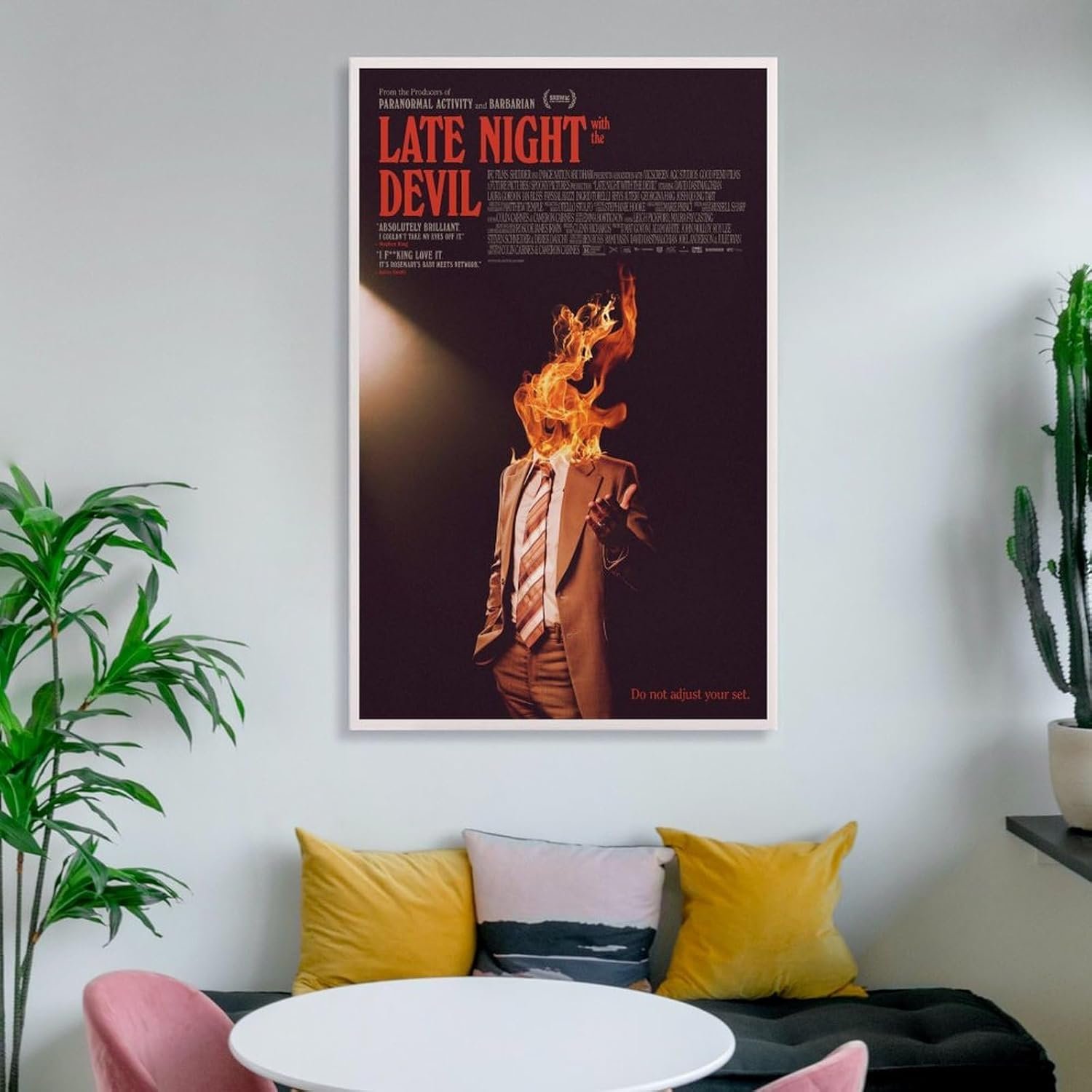 Room Decor Posters Late Night with The Devil Movie Poster Room Aesthetic Posters Cool Artwork Wall Art Home Decor Gift Ideas Poster Decorative Painting Canvas Wall Art Living...