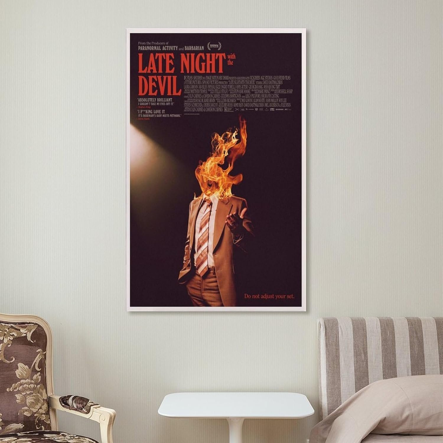 Room Decor Posters Late Night with The Devil Movie Poster Room Aesthetic Posters Cool Artwork Wall Art Home Decor Gift Ideas Poster Decorative Painting Canvas Wall Art Living...