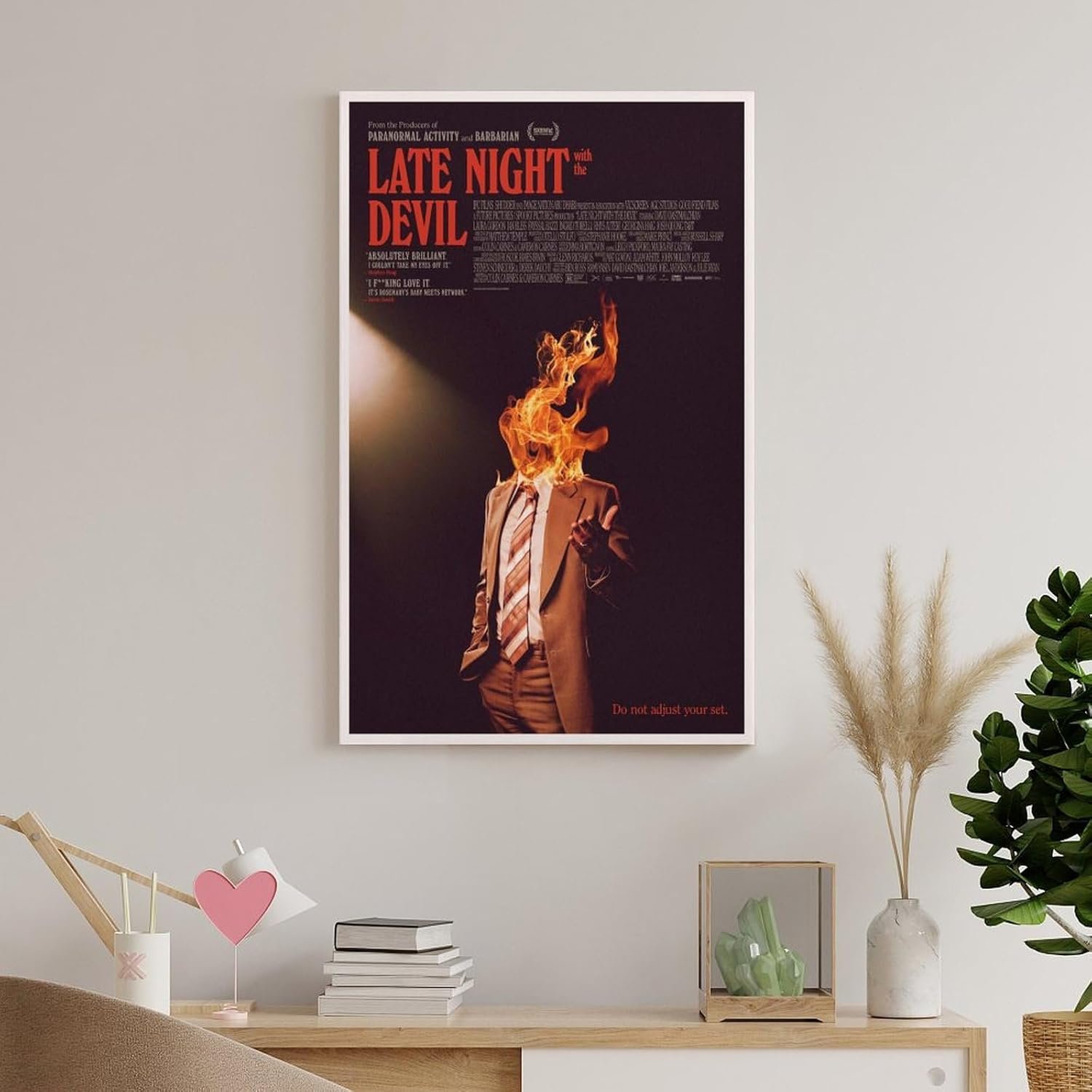 Room Decor Posters Late Night with The Devil Movie Poster Room Aesthetic Posters Cool Artwork Wall Art Home Decor Gift Ideas Poster Decorative Painting Canvas Wall Art Living...