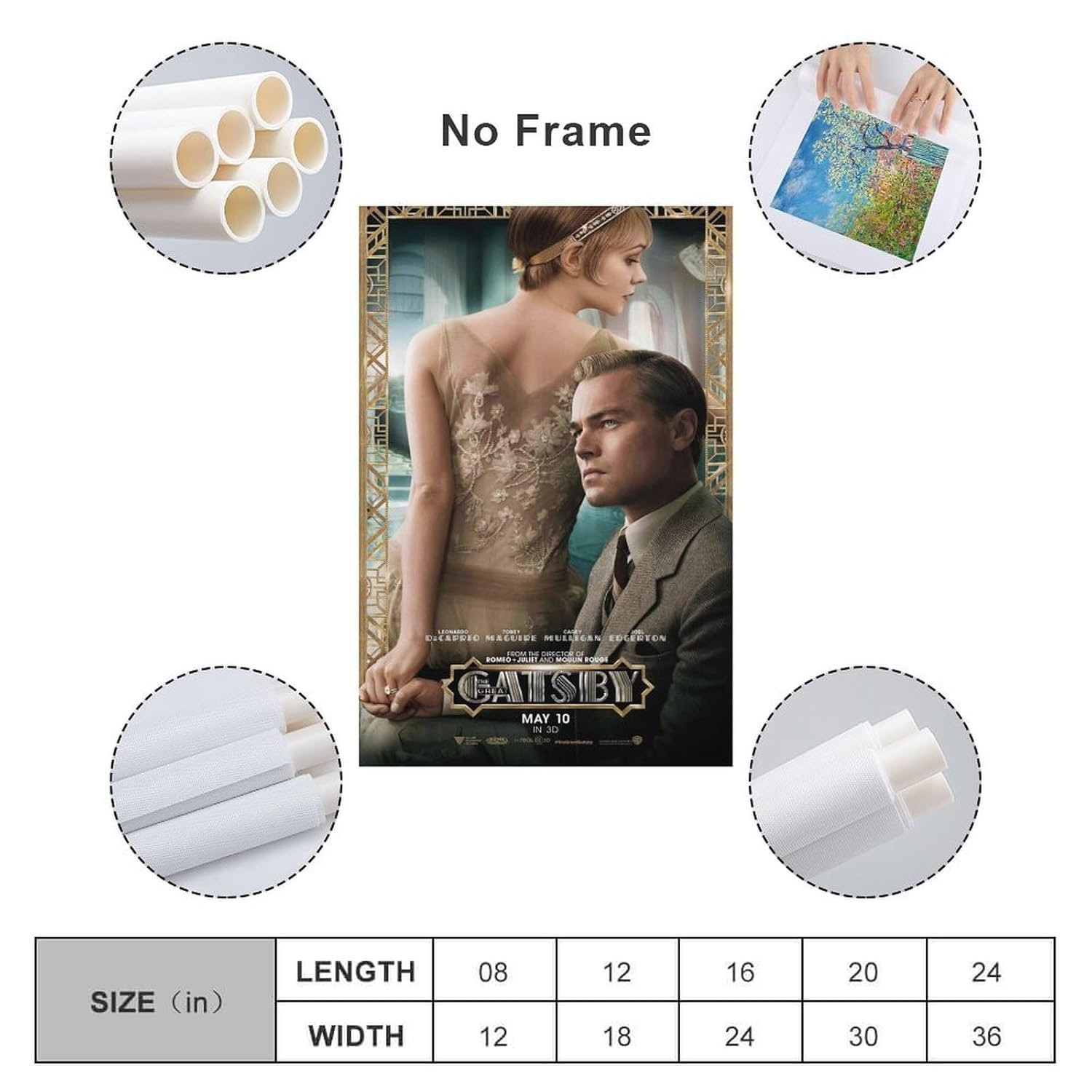 Room Posters The Great Gatsby Movie Posters Cool Artwork Wall Art Home Decor Posters Gift Ideas Prints Poster Decorative Painting Canvas Wall Art Living Room Posters Bedroom...