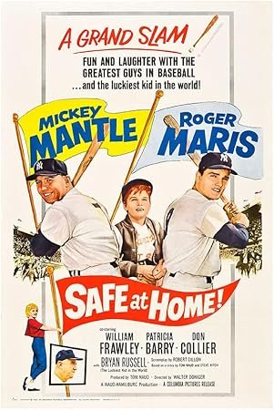 Safe at Home - Mickey Mantle - 1962 - Vintage Movie Poster-11 x 17 Inches