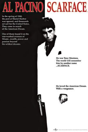 Scarface Movie (Al Pacino, Black and White) Poster Print - 24x36 Collections Poster Print, 24x36 Poster Print, 24x36
