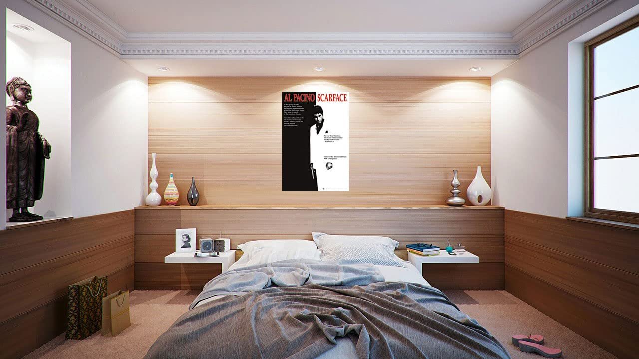 Scarface Movie (Al Pacino, Black and White) Poster Print - 24x36 Collections Poster Print, 24x36 Poster Print, 24x36