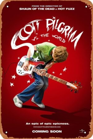 Scott Pilgrim Vs The World Movie Poster,Vintage Style Movie Tin Sign 12x8 Inches