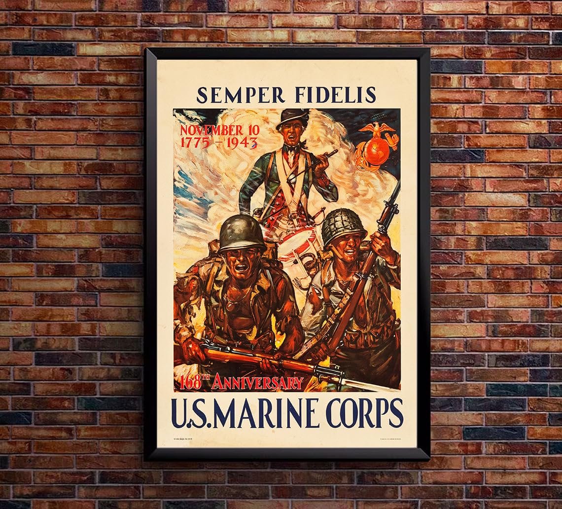 Semper Fidelis - US Marines - - WW2 Poster-24 x 36 Inches