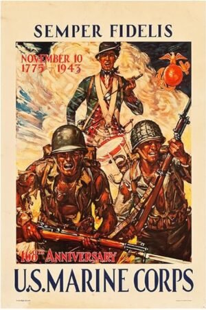 Semper Fidelis - US Marines - - WW2 Poster-24 x 36 Inches