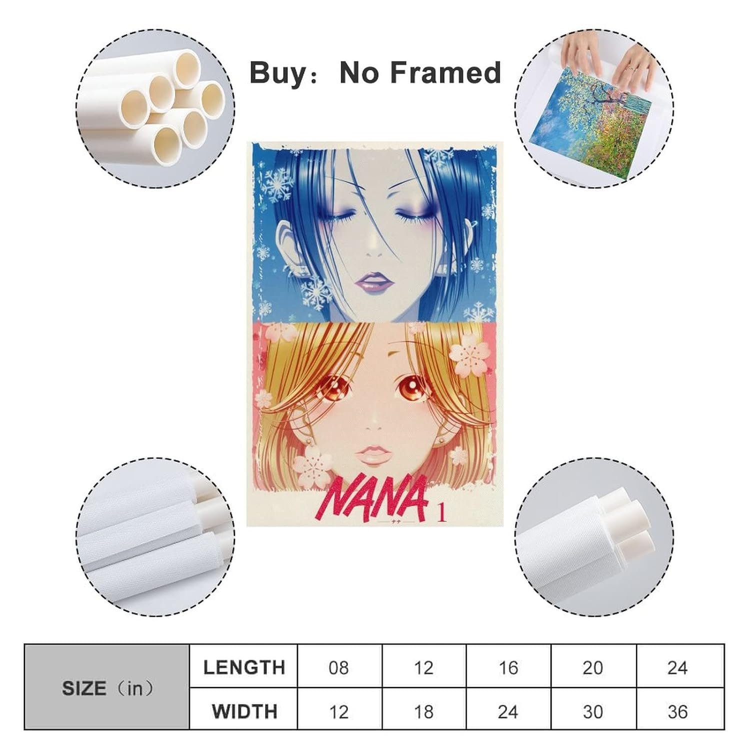 SHAHU Anime Nana Poster for Bedroom Aesthetic Wall Decor Canvas Wall Art Gift 12x18inch(30x45cm)