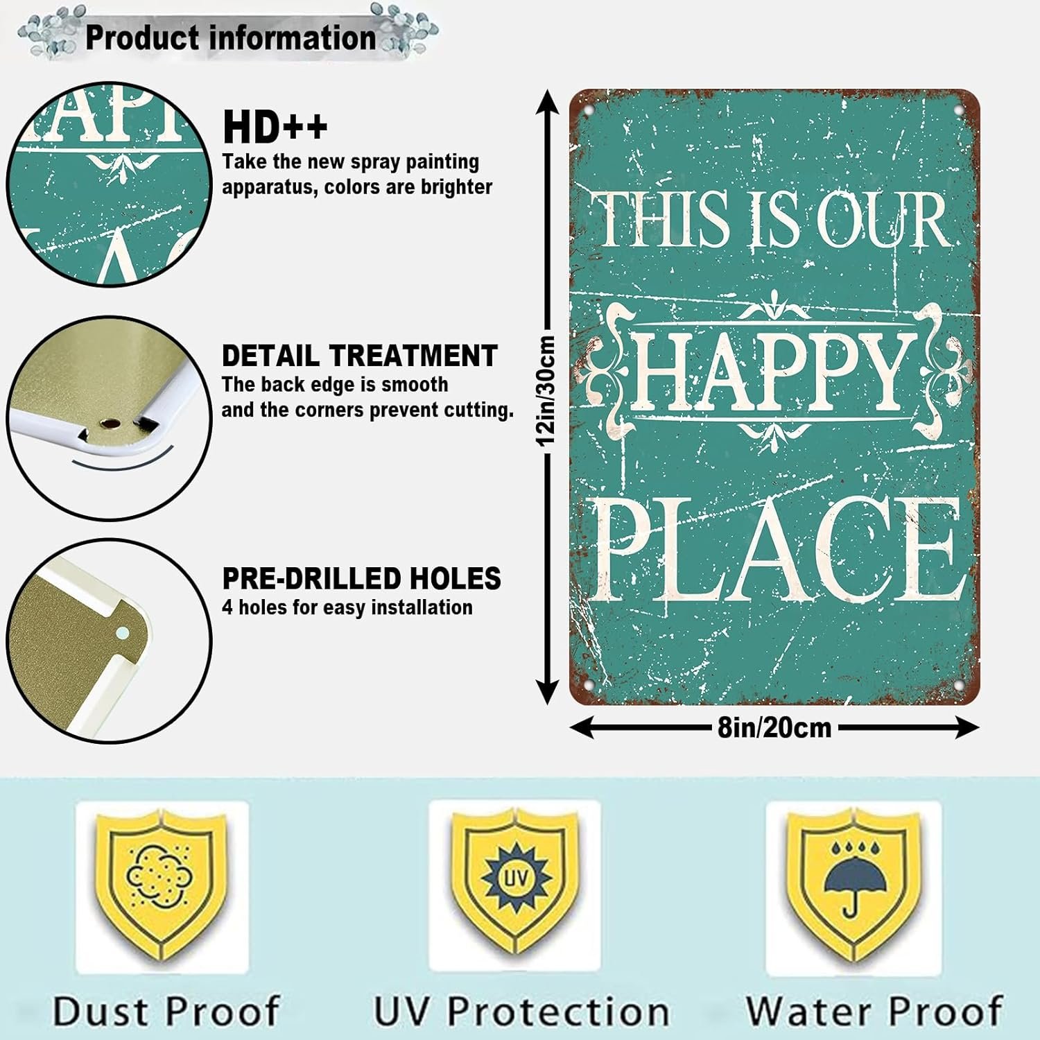 She Shed Decor Metal Tin Sign She Shed Rules Sign Farmhouse Wall Sign for Home Kitchen Garden Women Cave Gift for Girlfriend Ladies 12 * 8in