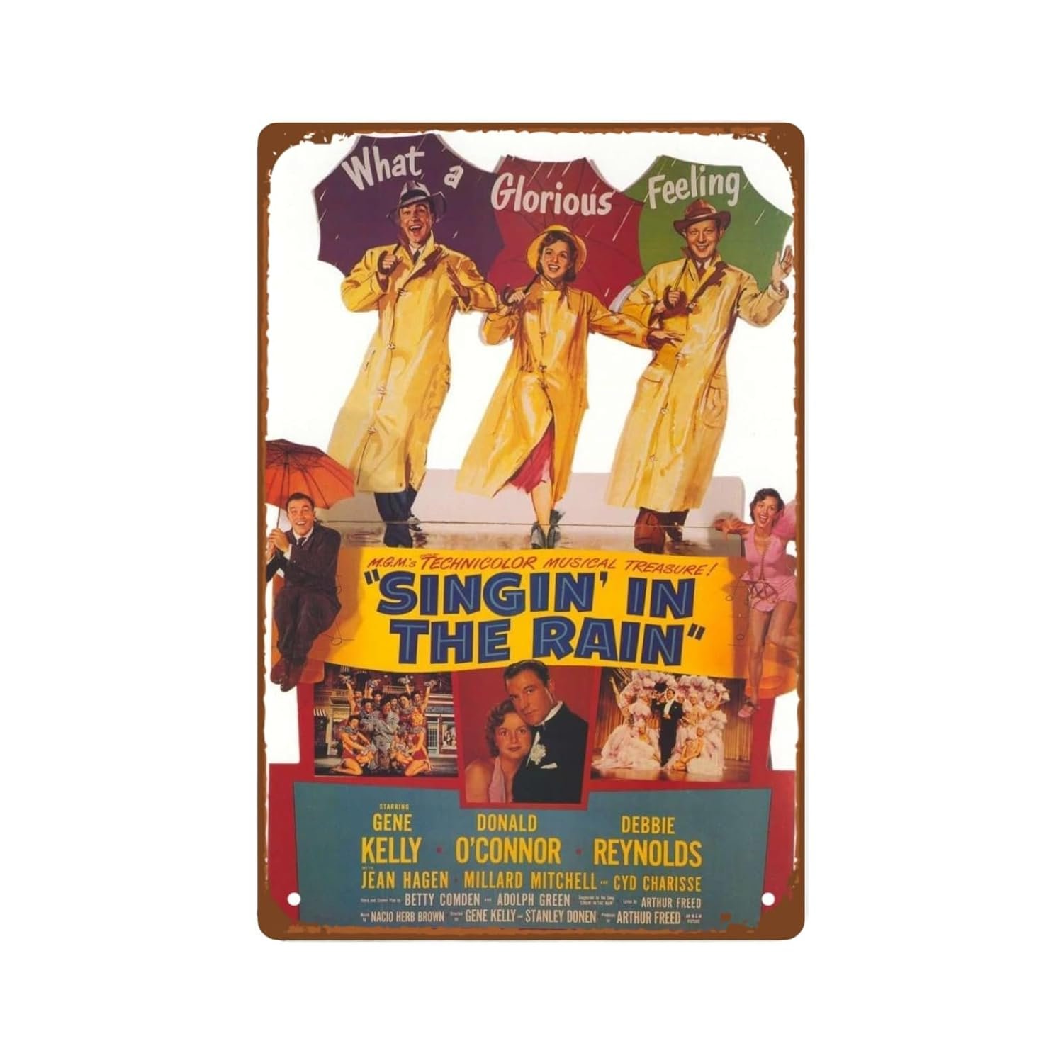 Singing In The Rain 1952 Movie Metal Wall Tin Sign Old Movies Retro Retro Gift Man Cave Decor Vintage Decorations Retro Romantic Romance Film 8"x12"