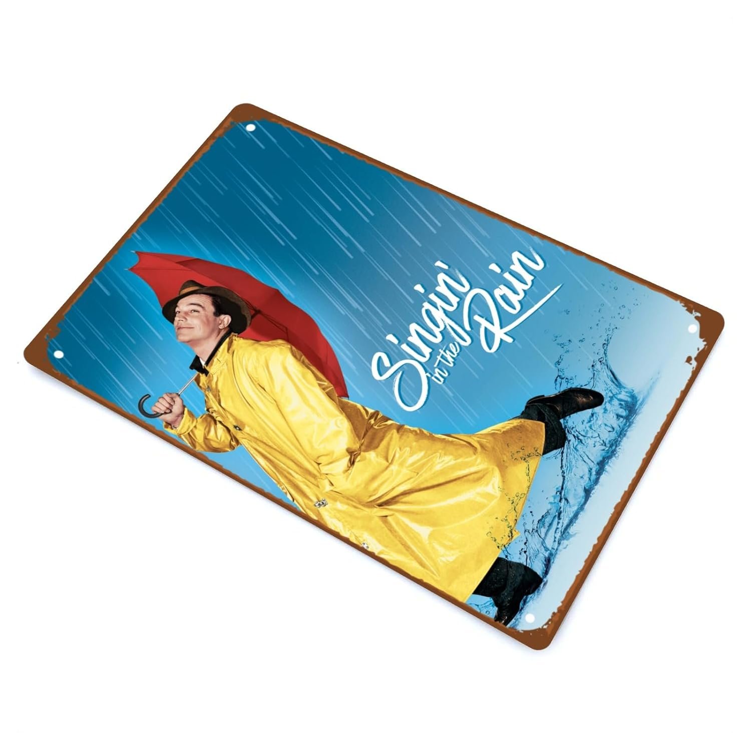 Singing In The Rain Movies Metal Wall Tin Sign Old Romance Films Eclectic Retro Gift Man Cave Decor Vintage Decorations Retro Romance Film 8"x12"