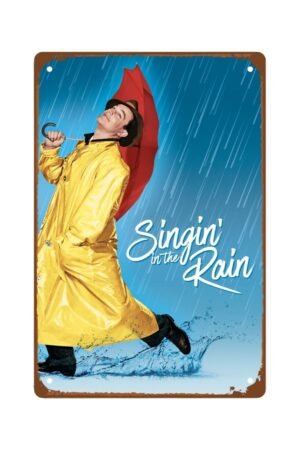 Singing In The Rain Movies Metal Wall Tin Sign Old Romance Films Eclectic Retro Gift Man Cave Decor Vintage Decorations Retro Romance Film 8"x12"