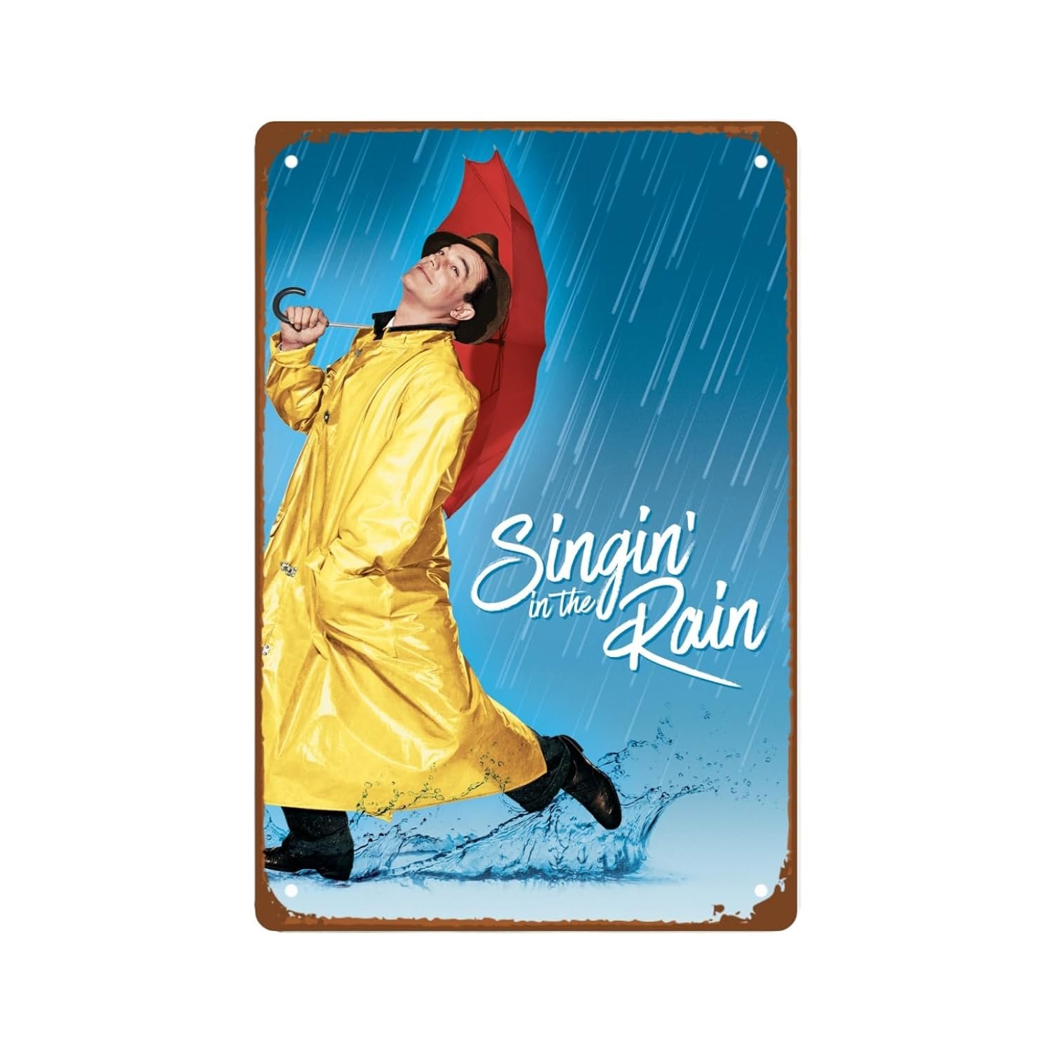 Singing In The Rain Movies Metal Wall Tin Sign Old Romance Films Eclectic Retro Gift Man Cave Decor Vintage Decorations Retro Romance Film 8"x12"