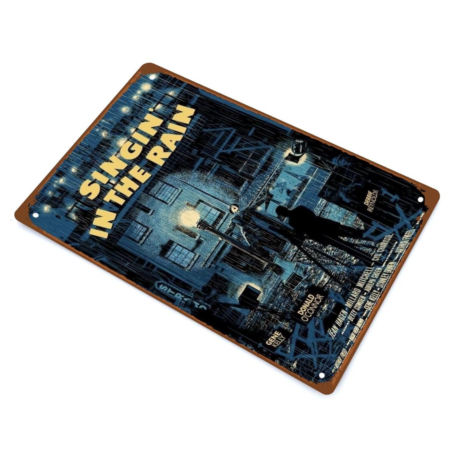 Singing In The Rain Movies Metal Wall Tin Sign Romantic Old Movies Art Deco Retro Gift Man Cave Decor Vintage Decorations Retro Romantic Drama Movies 8"x12"