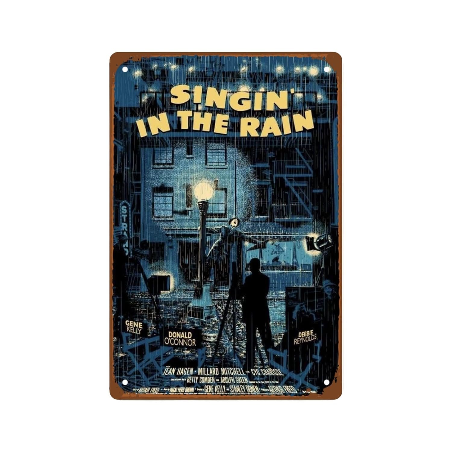Singing In The Rain Movies Metal Wall Tin Sign Romantic Old Movies Art Deco Retro Gift Man Cave Decor Vintage Decorations Retro Romantic Drama Movies 8"x12"