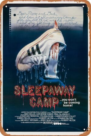 Sleepaway Camp Horror Movie Poster Vintage Metal Tin Sign For Bar,Pub,Home,Coffee,Restaurants,Cafes,Wall Decor Metal Plaque Poster 8x12 Inch