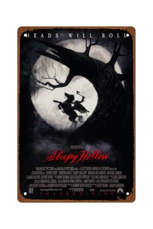 Sleepy Hollow Man Cave Decor wall artHeads Will Roll room decor Metal Wall Tin Sign Retro Gift Vintage Decorations 8"x12"