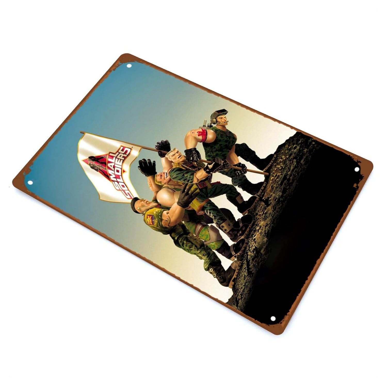 Small Soldiers Movie Man Cave Decor Combat Toy Soldiers Movie Metal Wall Tin Sign Retro Gift Vintage Action Fantasy Movies Decorations 8"x12"