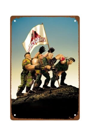 Small Soldiers Movie Man Cave Decor Combat Toy Soldiers Movie Metal Wall Tin Sign Retro Gift Vintage Action Fantasy Movies Decorations 8"x12"