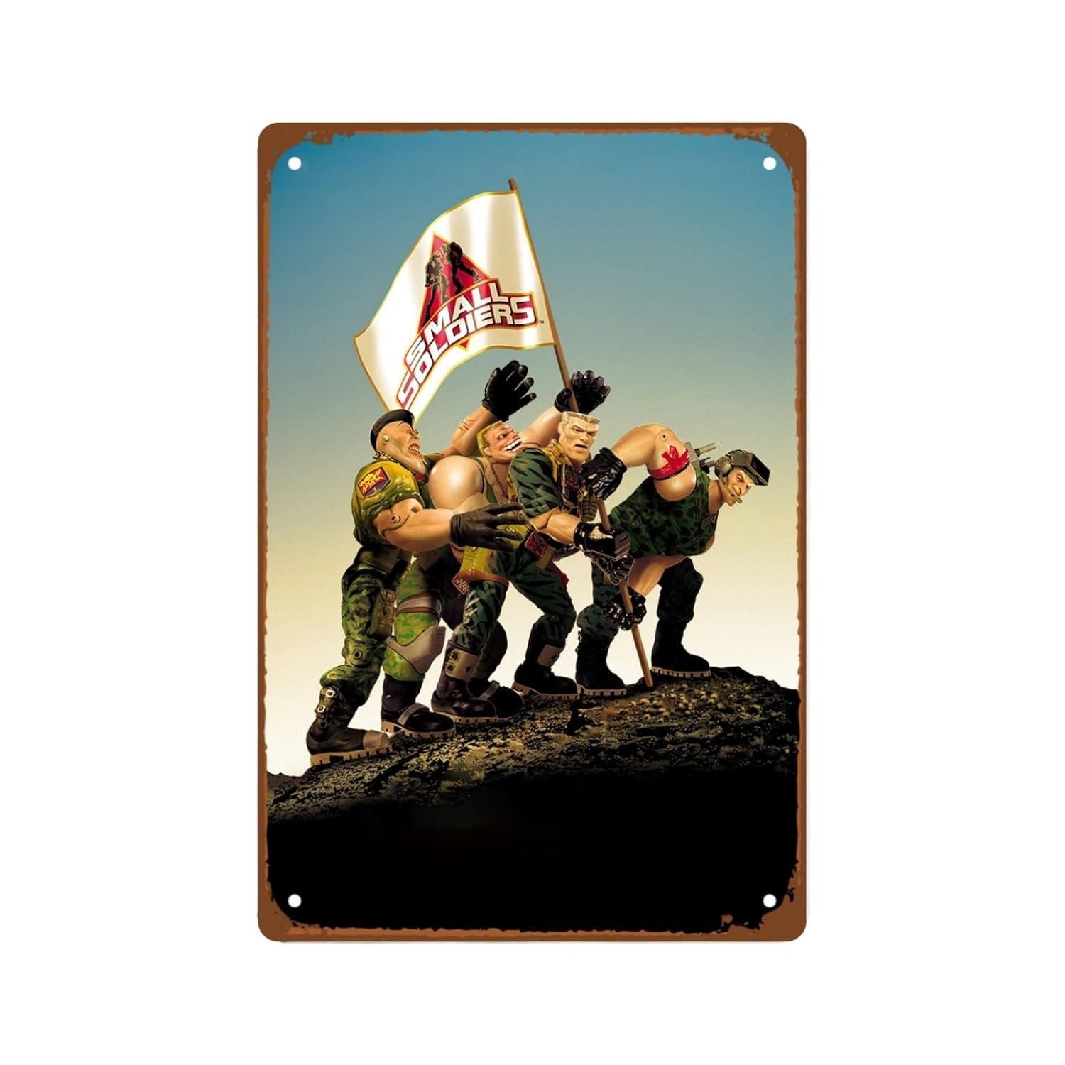 Small Soldiers Movie Man Cave Decor Combat Toy Soldiers Movie Metal Wall Tin Sign Retro Gift Vintage Action Fantasy Movies Decorations 8"x12"