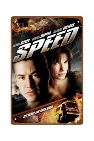 Speed Movie Metal Wall Tin Sign Action Thriller Film Retro Gift Man Cave Decor Vintage Action Adventure Movie Decorations 8"x12"