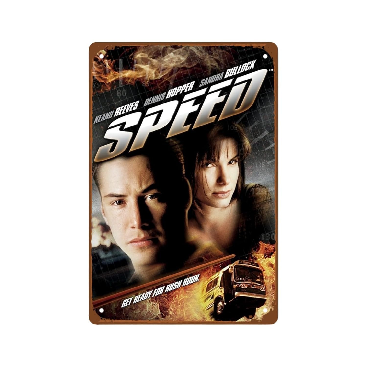 Speed Movie Metal Wall Tin Sign Action Thriller Film Retro Gift Man Cave Decor Vintage Action Adventure Movie Decorations 8"x12"