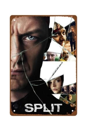 Split Movie Man Cave Decor Horror Thriller Film Classic Movie Poster Metal Wall Tin Sign Retro Gift Vintage Decorations 8"x12"