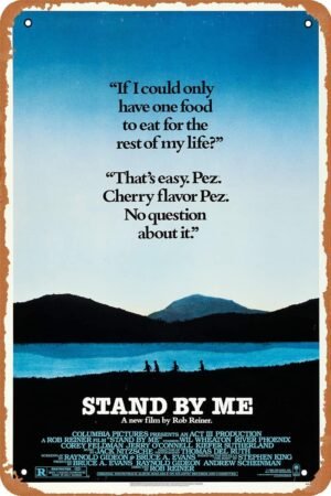Stand by Me 1986 Movie Poster Tin Sign Vintage Retro Metal Sign Plaque Decor for Bar Cafe Garden Bedroom Office Hotel Outdoor Gift 8x12Inch