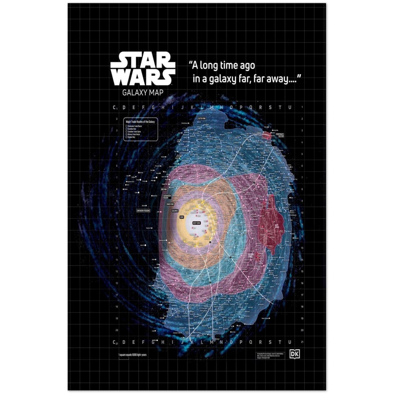 Star Wars Galaxy Map A Long Time Ago In A Galaxy Far Far Away Poster