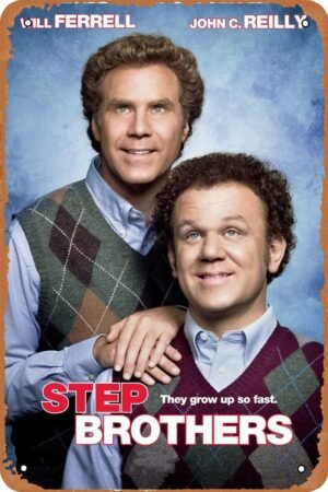 Step Brothers Vintage Movie Poster Metal Tin Sign Vintage Style Wall Plaque Decoration 8x12 inch