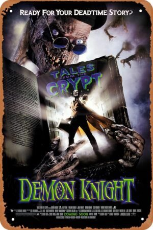 Tales from the Crypt Demon Knight (1995) Movie Tin Sign Metal Wall Decor Sign Vintage Retro Horror Movie Poster 12x8inches