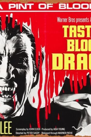 Taste the Blood of Dracula Horror Movie Poster Tin Sign Vintage Metal Sign Retro Wall Decor 12x8 Inches