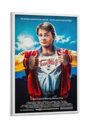 tendayougo Aesthetic Pictures Teen Wolf 1985 80s Movie Quality Poster Poster Decorative Painting Canvas Wall Art Living Room Posters Bedroom Painting 16x24inch(40x60cm)