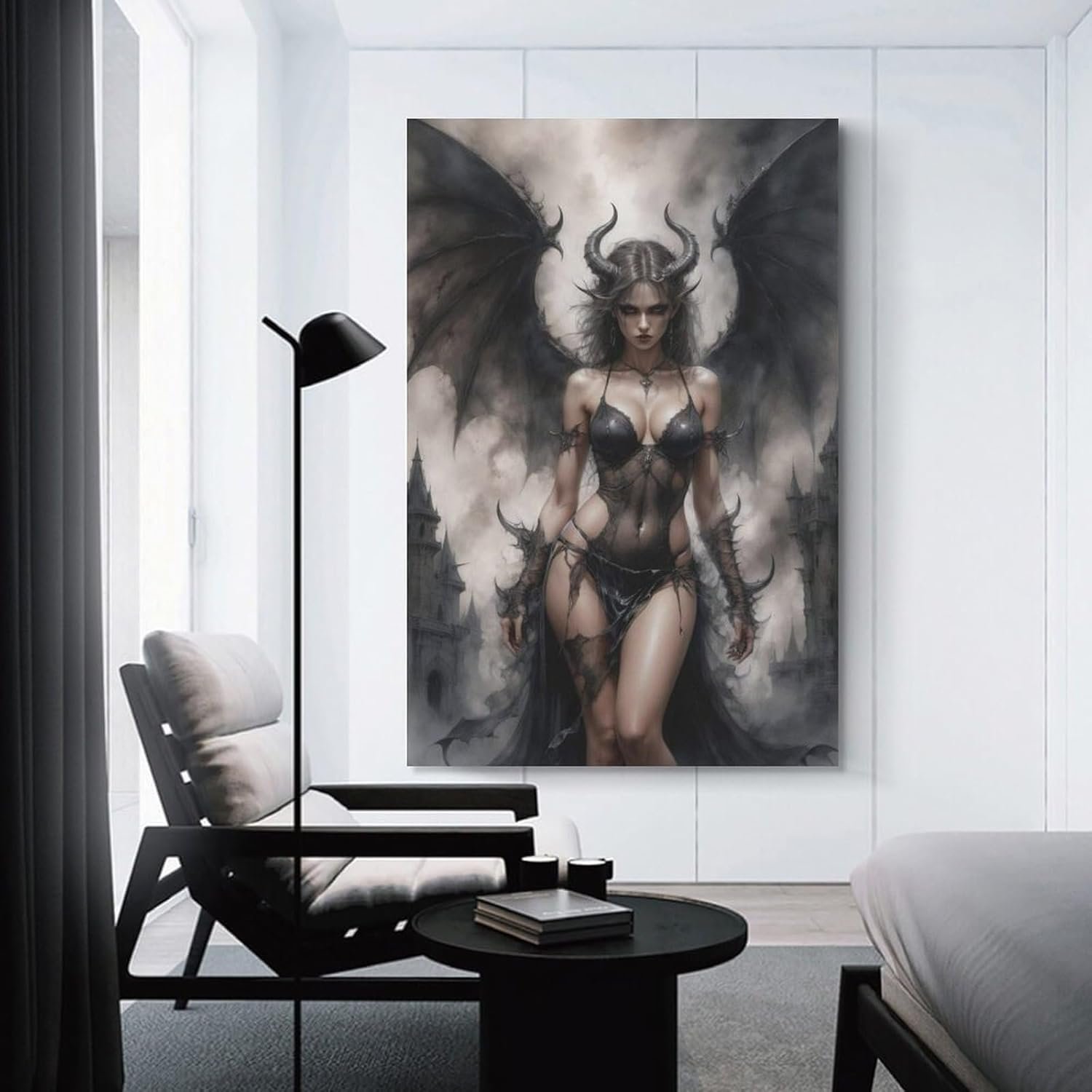 tendayougo Demonic Lilith, Dark Fantasy Illustration Poster Canvas Art Poster And Wall Art Picture Print Modern Family Bedroom Decor Posters 08x12inch(20x30cm)
