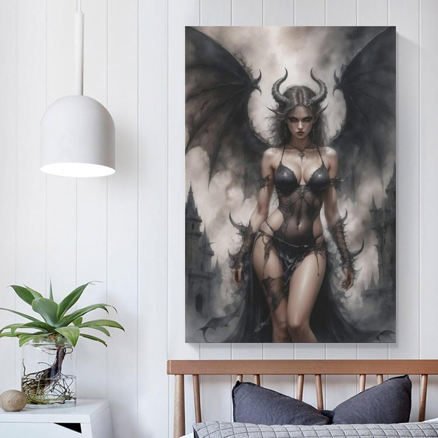 tendayougo Demonic Lilith, Dark Fantasy Illustration Poster Canvas Art Poster And Wall Art Picture Print Modern Family Bedroom Decor Posters 08x12inch(20x30cm)