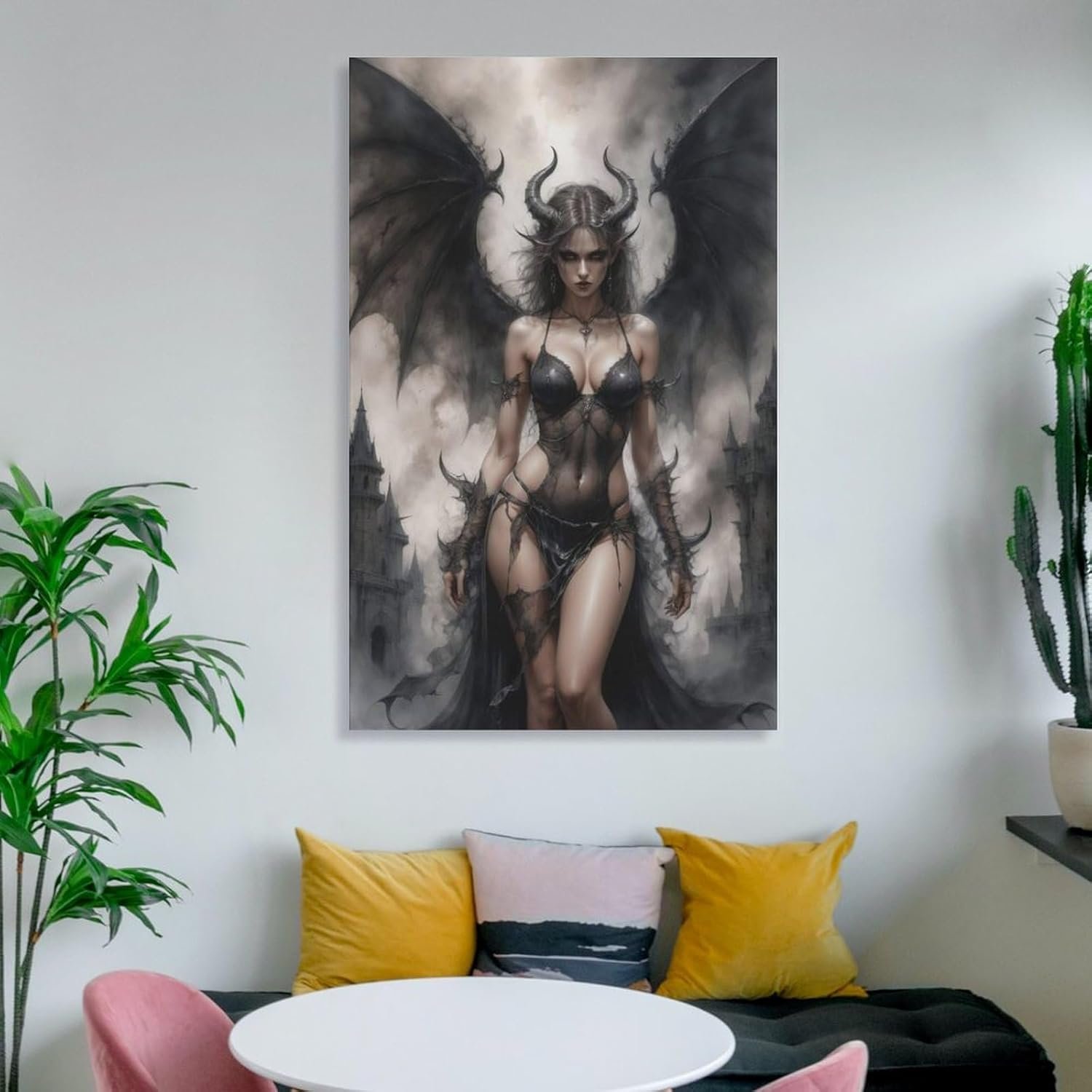 tendayougo Demonic Lilith, Dark Fantasy Illustration Poster Canvas Art Poster And Wall Art Picture Print Modern Family Bedroom Decor Posters 08x12inch(20x30cm)