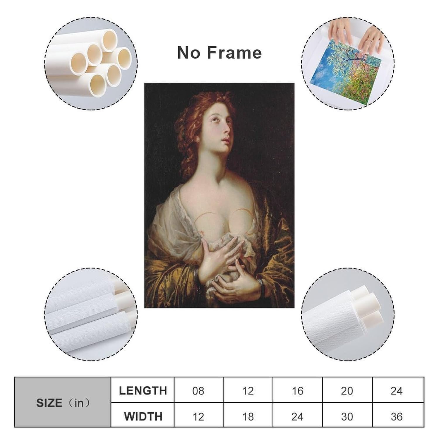 tendayougo Saint Agatha by Andrea Vaccaro Prints Poster Decorative Painting Canvas Wall Art Living Room Posters Bedroom Painting 12x18inch(30x45cm)