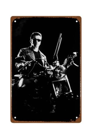 Terminator：2 Judgment Day Metal Wall Tin Sign wall art Classic Movie room decor Man Cave Decor Retro Gift Vintage Decorations 8"x12"