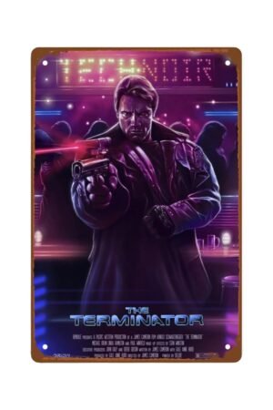 Terminator Judgment Day Movie Metal Wall Tin Sign Science Fiction Movie Poster Retro Gift Man Cave Decor Vintage Decorations 8"x12"